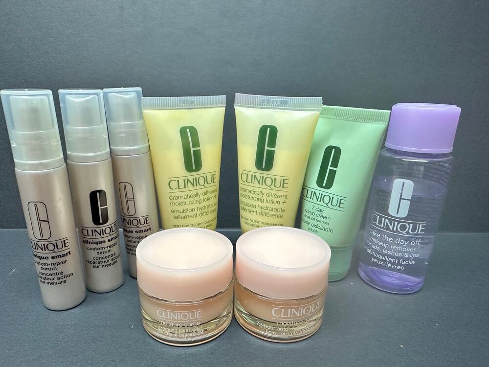 Clinique skincare Repair serum lotion makeup remover scrub cream moisture surge